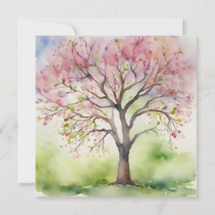 Invitación Pintura de árbol acuarela