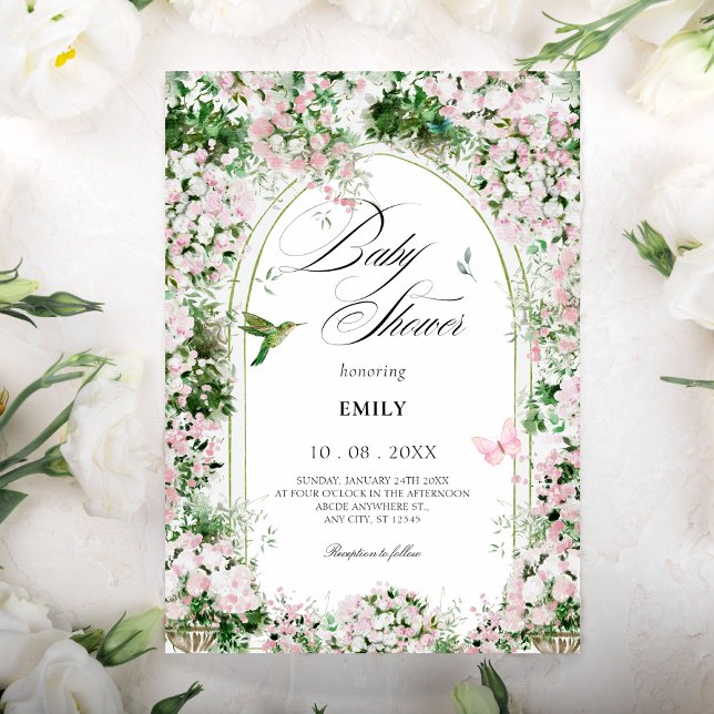 Invitación Pintura de arco de jardín florido de pintura de be (Subido por el creador)