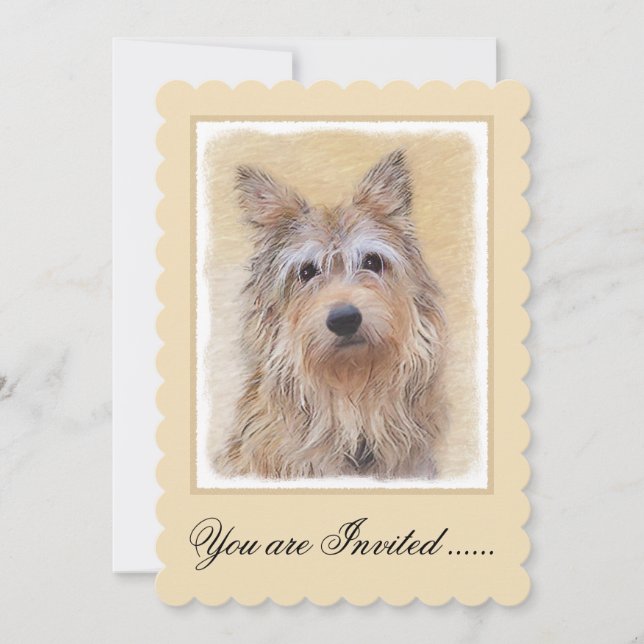 Invitación Pintura de Berger Picard - Arte de Perro Original. (Anverso)