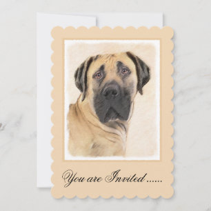 Invitación Pintura de Boerboel - Arte Perro Original Cuto