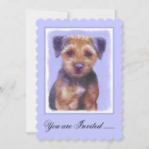 Invitación Pintura de Border Terrier - Arte de perro original