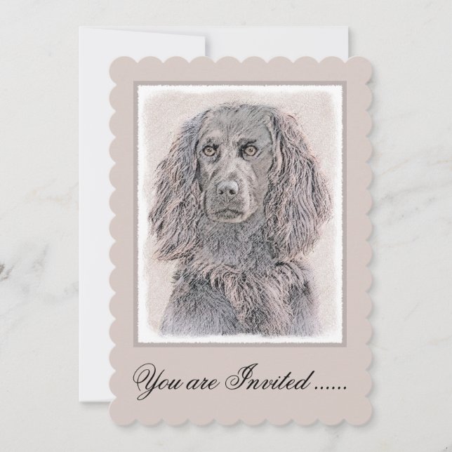 Invitación Pintura de Boykin Spaniel - Arte de Perro Original (Anverso)