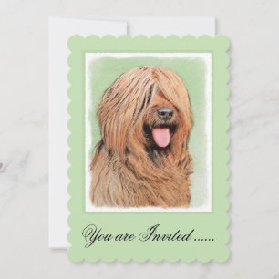 Invitación Pintura de Briard - Arte de Perro Original.