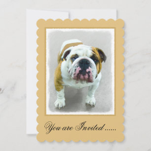 Invitación Pintura de bulldog - Arte de perros original y lin