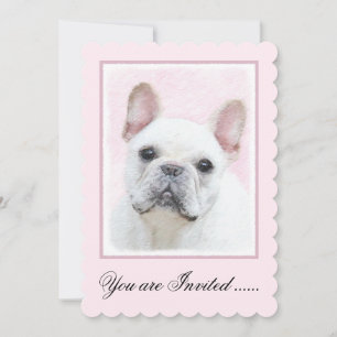 Invitación Pintura de Bulldog francés (crema/blanco) - Arte d