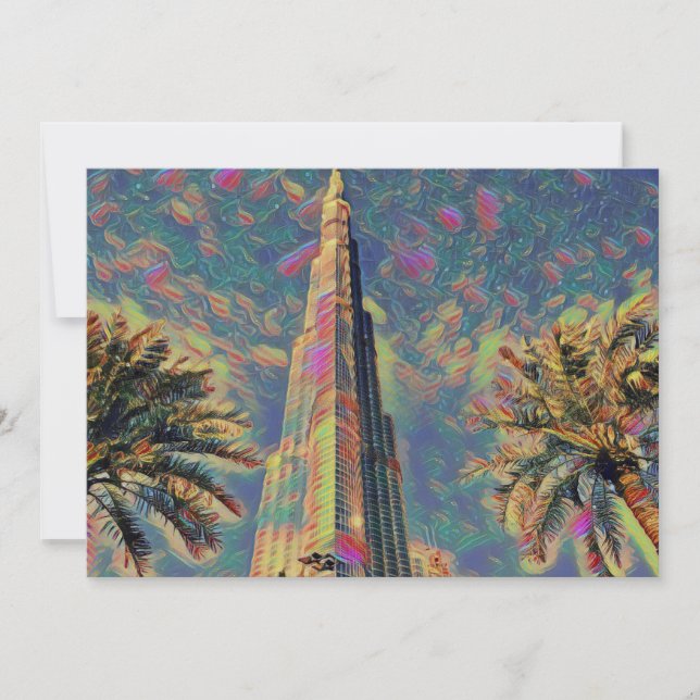 Invitación Pintura de Burj Khalifa (Anverso)