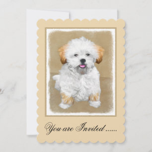 Invitación Pintura de cachorro de Aprenta Lhasa - Arte de Per