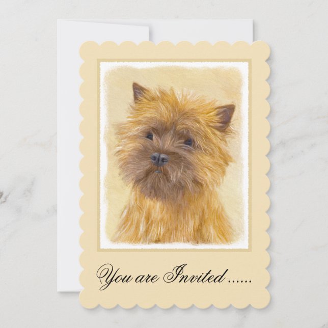 Invitación Pintura de Cairn Terrier - Arte Perro Original. (Anverso)
