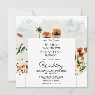 Invitación *~* Pintura de campo de amapola de Floral AR9 Invi