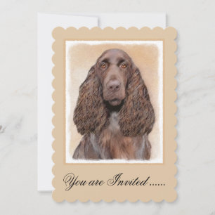 Invitación Pintura de campo español - Arte de perro original 