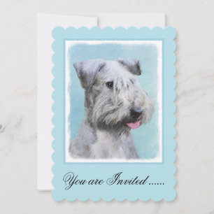 Invitación Pintura de Cesky Terrier - Arte de Perro Original.