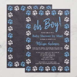 Invitación Pintura De Chalkboard Imprime Baby Shower De Blue 