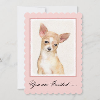 Invitación Pintura de Chihuahua - Arte Perro Original.