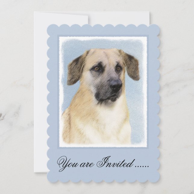 Invitación Pintura de Chinook (Orejas caídas) - Arte Perro Or (Anverso)