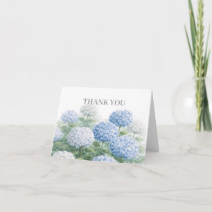 Invitación Pintura de Flor de Hortensia Azul Gracias