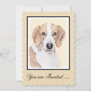 Invitación Pintura de Foxhound estadounidense - Arte de Perro
