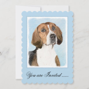 Invitación Pintura de Foxhound inglesa - Arte Perro Original