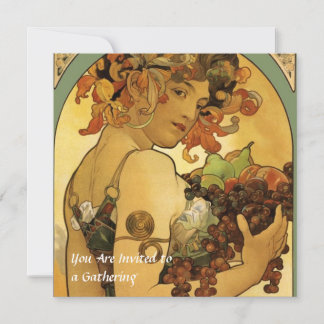 Invitación Pintura de fruta de Alphonse Mucha