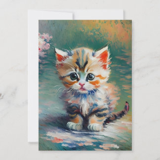 Invitación Pintura de Gatito Adorable 
