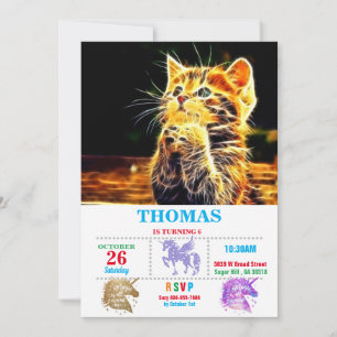 Invitación Pintura de gato cursi