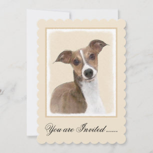 Invitación Pintura de Greyhound italiana - Arte Perro Origina