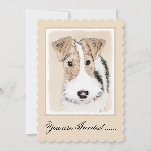 Invitación Pintura de hilo Fox Terrier - Arte de Perro Origin (Anverso)