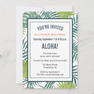 Invitación Pintura de hojas de palmera hawaiana