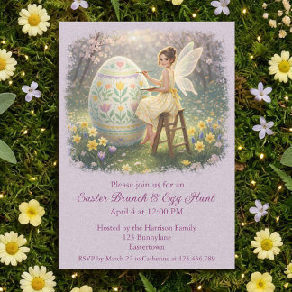 Invitación Pintura de huevo de hada de Pascua de primavera