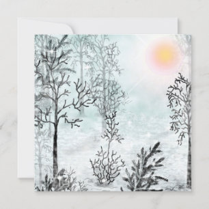 Invitación Pintura de invierno, Navidades, invierno, acuarela