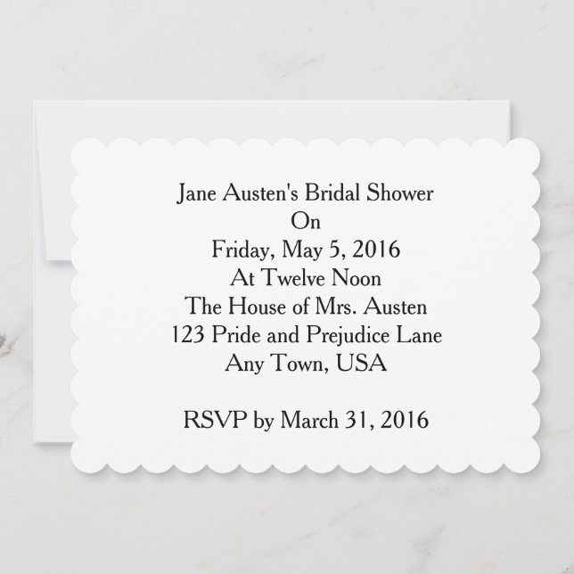 Invitación Pintura de la mariposa de Julia Hanna (Reverso)