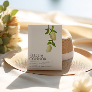 Invitación Pintura de limones frescos de cítricos Mediterráne