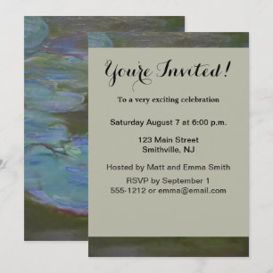 Invitación Pintura de lirios de agua de Monet Estanque de nen