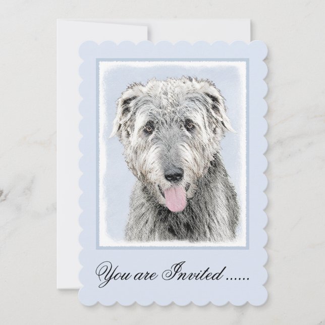 Invitación Pintura de lobo irlandesa - Arte de perro original (Anverso)
