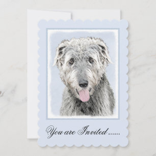 Invitación Pintura de lobo irlandesa - Arte de perro original