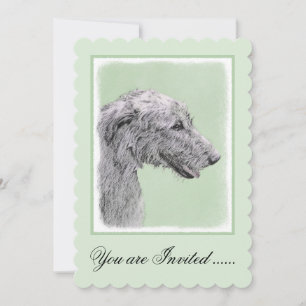 Invitación Pintura de lobo irlandesa - Arte de perro original