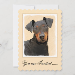 Invitación Pintura de Manchester Terrier Arte Animal Original