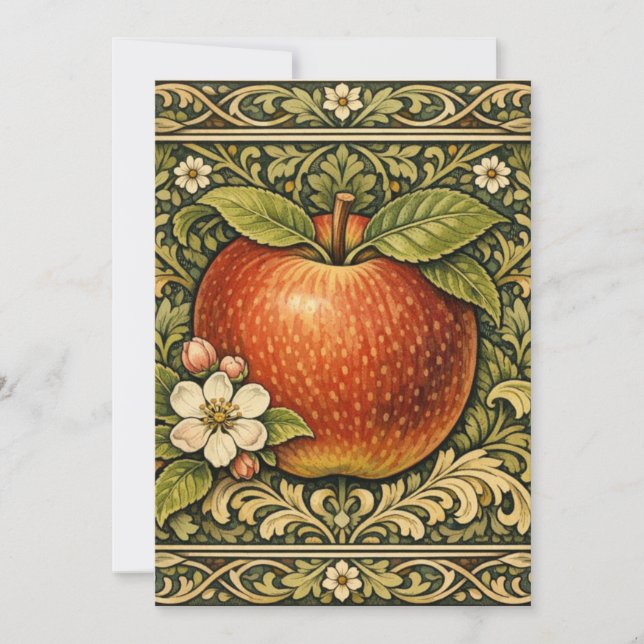 Invitación Pintura de manzana vintage  (Anverso)