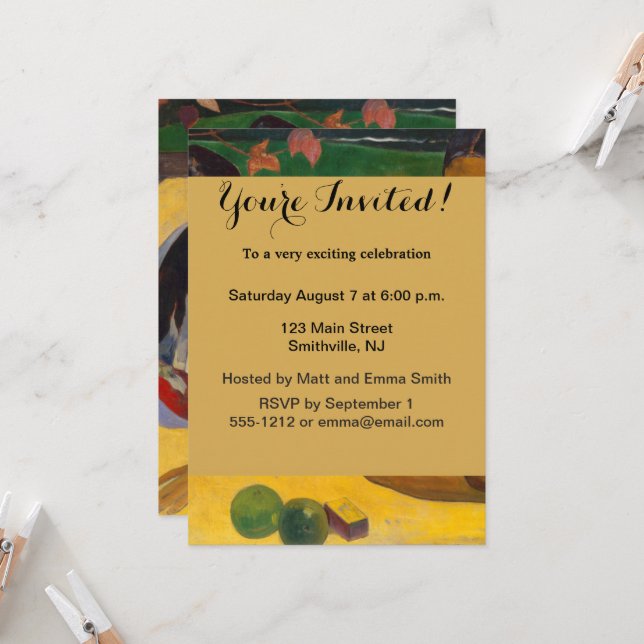 Invitación Pintura de mujeres de la Polinesia Francesa de Gau (Anverso/Reverso In Situ)