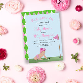Invitación Pintura de niña bebé de golf Dulce Fiesta de Bebé 