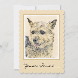Invitación Pintura de Norwich Terrier - Arte de Perro Origina