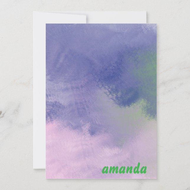 Invitación pintura de óleo abstracta (Reverso)