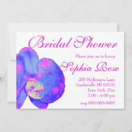 Invitación Pintura de orquídea violeta morada de acuarela