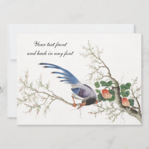 Invitación Pintura de pájaro china