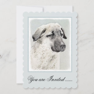 Invitación Pintura de pastor anatoliano - Arte de perro origi