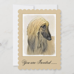 Invitación Pintura de perro afgano - Arte de perro original l