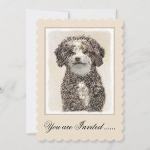Invitación Pintura de Perro de Agua Español - Arte Perro Orig