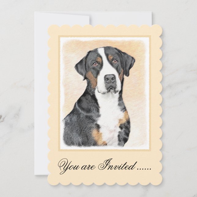 Invitación Pintura de perro de la montaña suiza - Arte origin (Anverso)