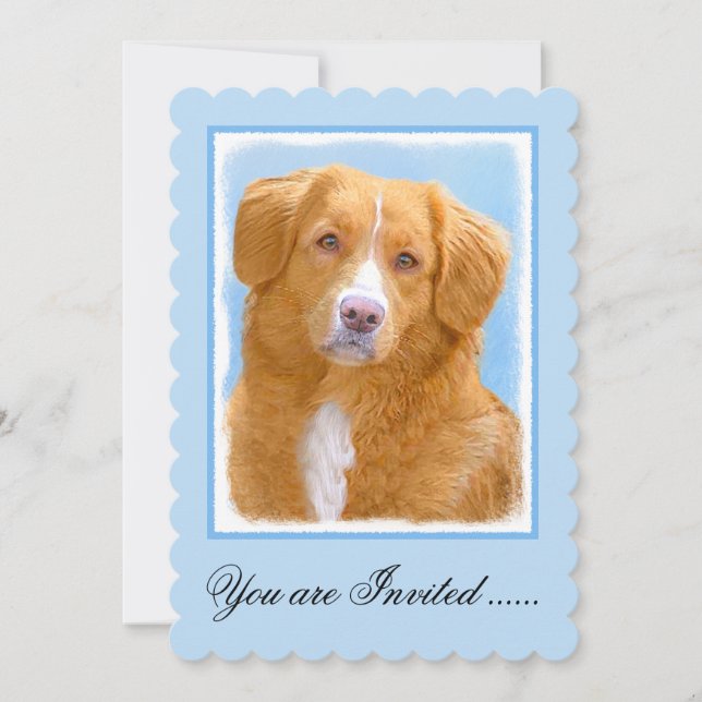 Invitación Pintura de perro de la recuperación del pato de Nu (Anverso)