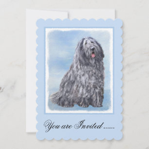 Invitación Pintura de perro pastor de Bergamasco - Perro orig