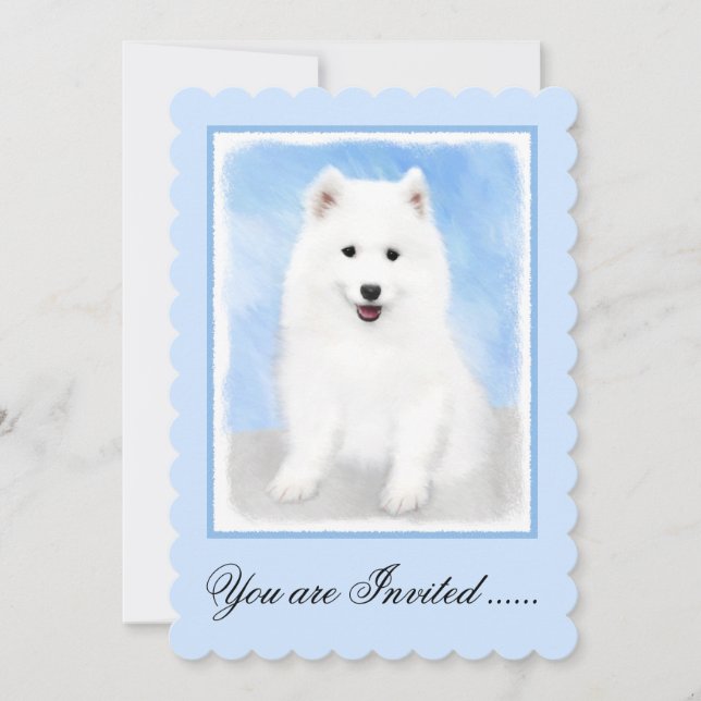 Invitación Pintura de pimienta de Samoyed - Arte Perro Origin (Anverso)